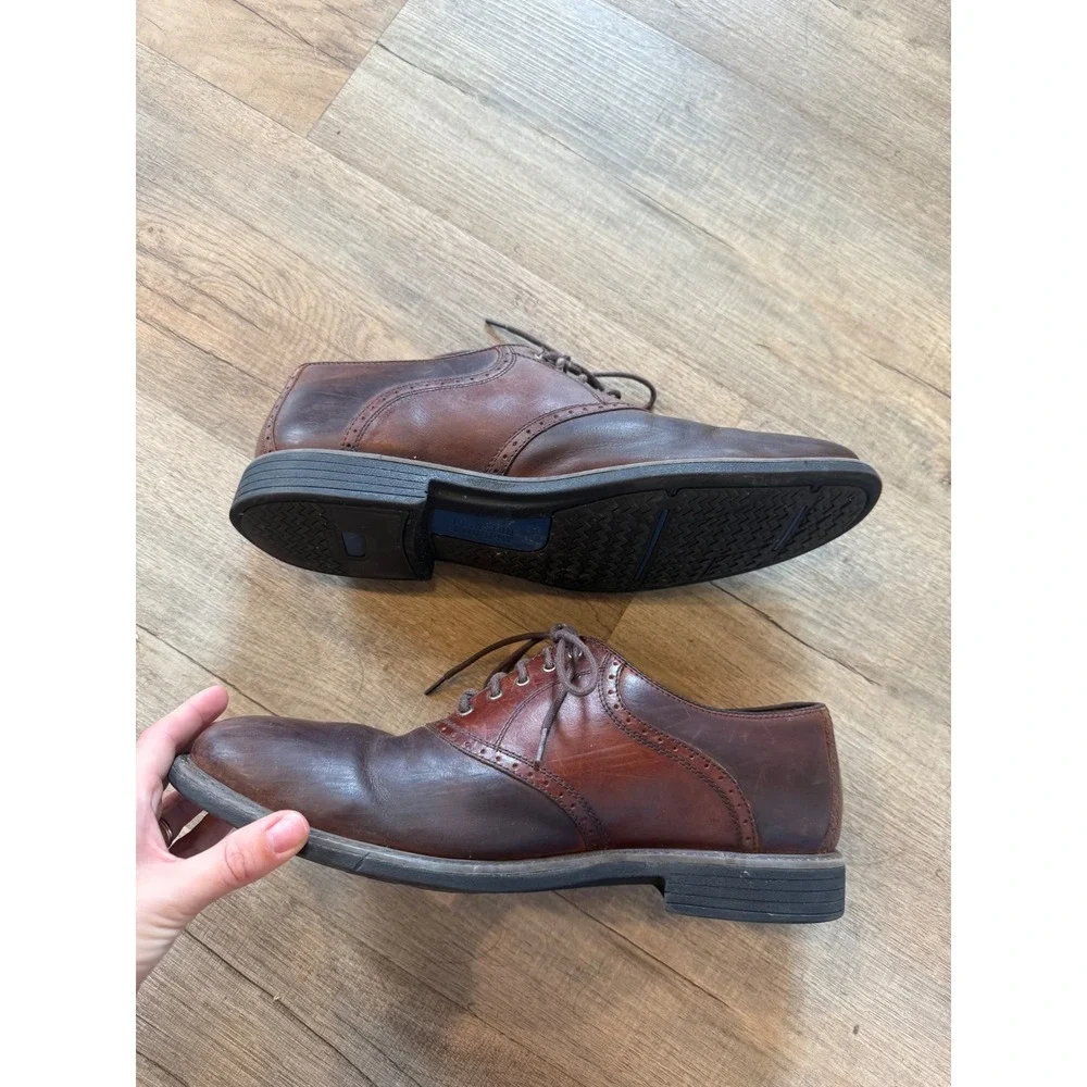 Johnston & Murphy XC4 Brown Leather Saddle Oxford Dress Shoes Mens 11 M 20-7063